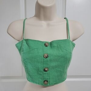 🎉3/$15🎉 Forever 21 Tie Back Green Crop Top